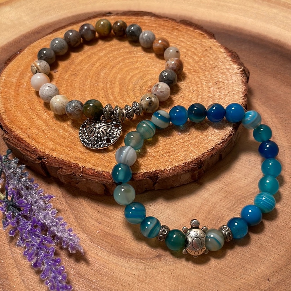 Two large beaded bracelets for summer